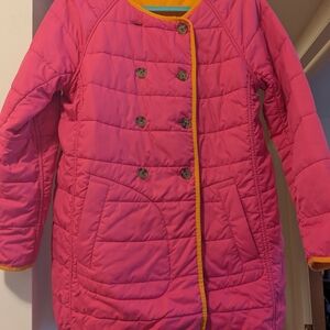 J Crew Pink and Orange Puffer Jacket with Quilted Design